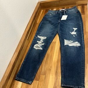 BRAND NEW Flying Monkey Men's Dark Blue Distressed Relaxed Jeans